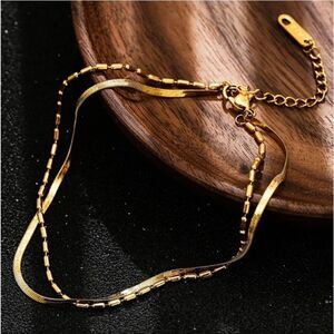 #38 Double Strand Snake Chain Ankle Bracelet Anklet